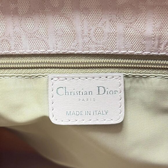 Auth DIOR/ChristianDior Lovely - Pink Nylon Leather Tote Bag - Picture 6 of 10